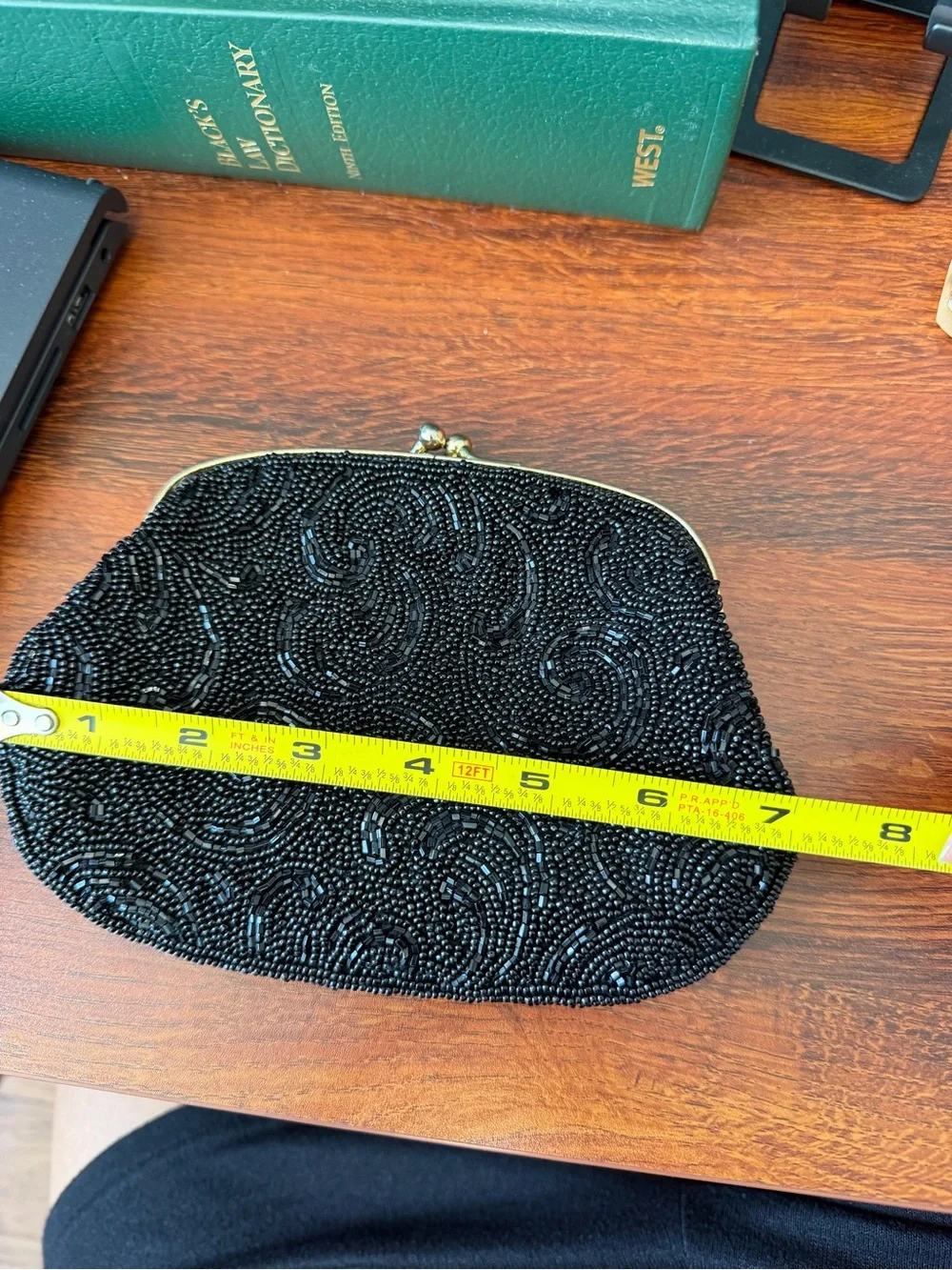 Vintage Beaded Black Evening Clutch